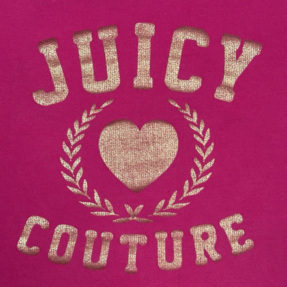 Juicy Couture Hoodie YOUTH Girls Size 8/10 Pink Y2K Full Zip Double Sided - Picture 13 of 15